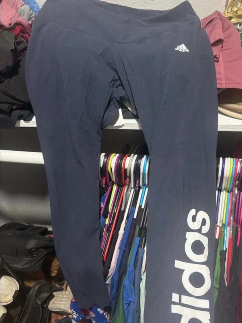 adidas Originals Navy Blue Women's Logo Side Leggings